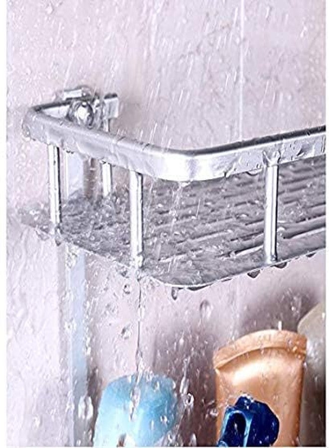 FOLX FBA71 304 Stainless Steel Wall Monted Bathroom Shelf Organizer/Shelf for Bathroom/Kitchen Shelves/Wall - Chrome (1, Rectangle Shelf) - Image 2